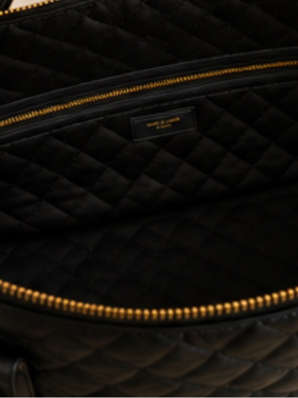 Saint Laurent Black Quilted Leather Tote with Gold Hardware - Picture 6 of 10
